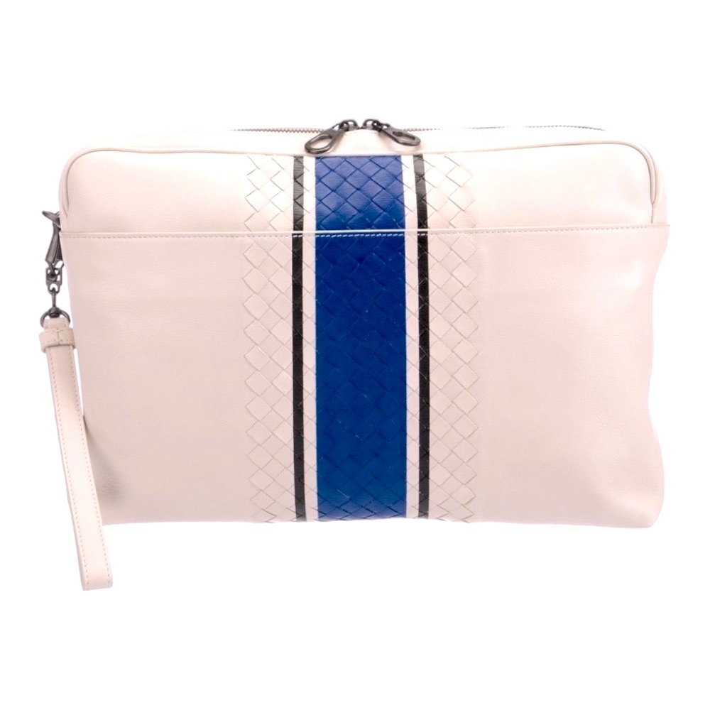 Bottega Veneta NWT Intrecciato Lambskin/Gunmetal Document Pouch, By Tomas Maier - Picture 7 of 11
